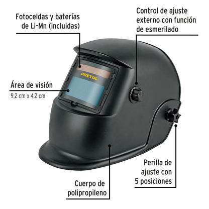 Electronic Welding Helmet 9-13, Semi-Professional, PRETUL