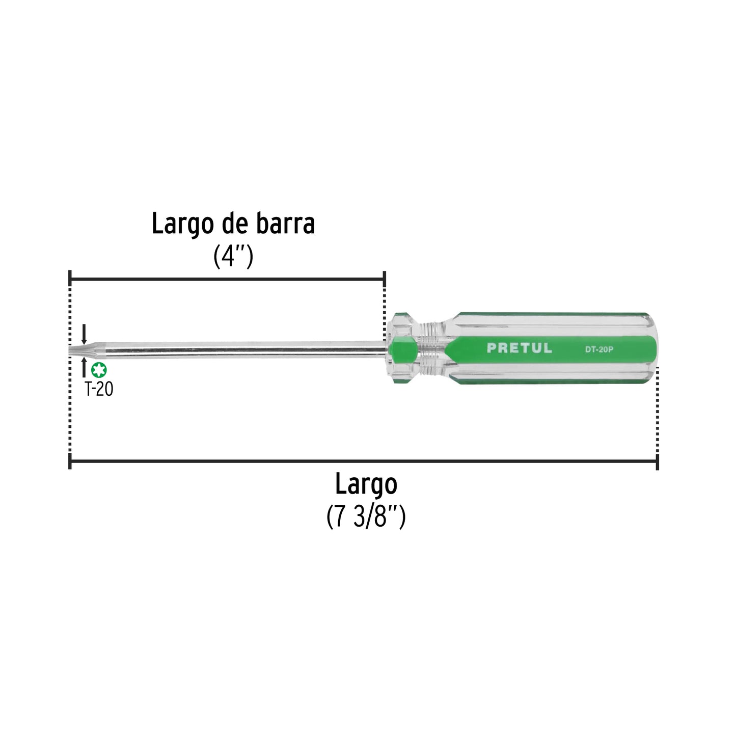 Torx Tip Screwdriver T 20 PVC Handle, PRETUL