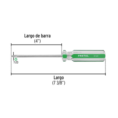 Torx Tip Screwdriver T 20 PVC Handle, PRETUL