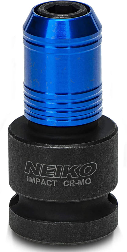 Impact Wrench Adapter — 1/2"(F) Drive to 1/4" Hex Converter, Cr-Mo Steel