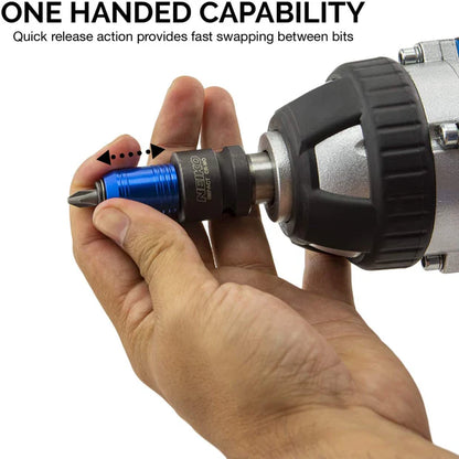 Impact Wrench Adapter — 1/2"(F) Drive to 1/4" Hex Converter, Cr-Mo Steel