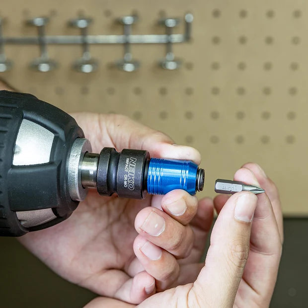Impact Wrench Adapter — 1/2"(F) Drive to 1/4" Hex Converter, Cr-Mo Steel