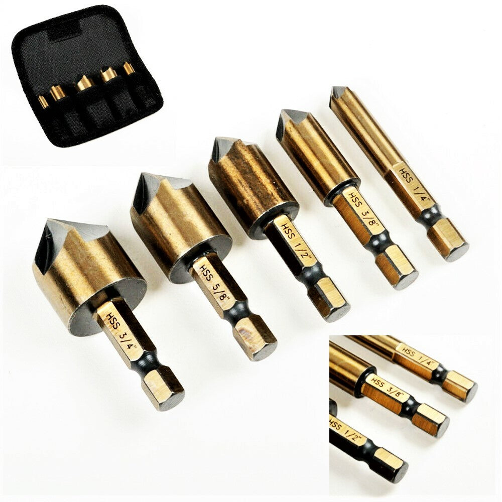 Counter Sink Drill Bits 5 pc