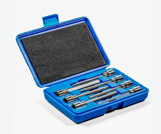 Hex Bit Socket Allen Extra Long Wrench Set MM Tool w/Case 7pc