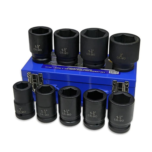IMPACT SOCKET SET SAE 1" DR. 10 PC