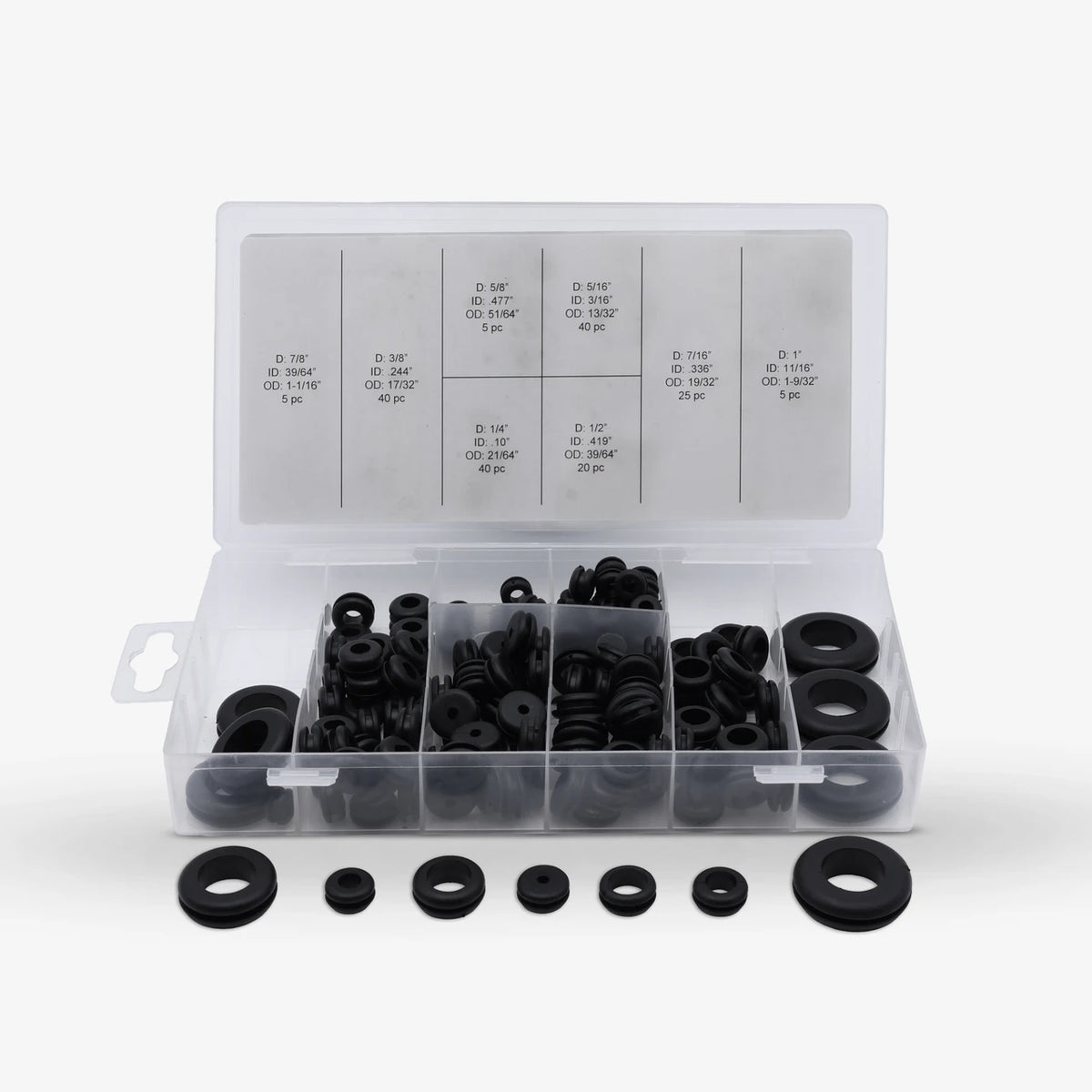 Rubber Grommet Assortment 180 Pc. Grip