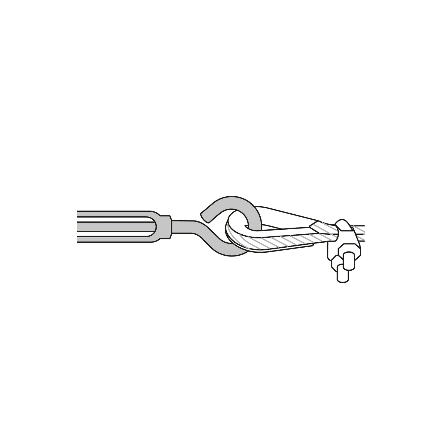 Zinc Turnbuckle 3/16" Eye-Hook, FIERO