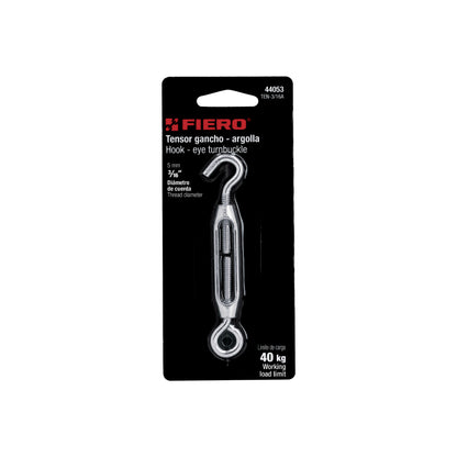 Zinc Turnbuckle 3/16" Eye-Hook, FIERO