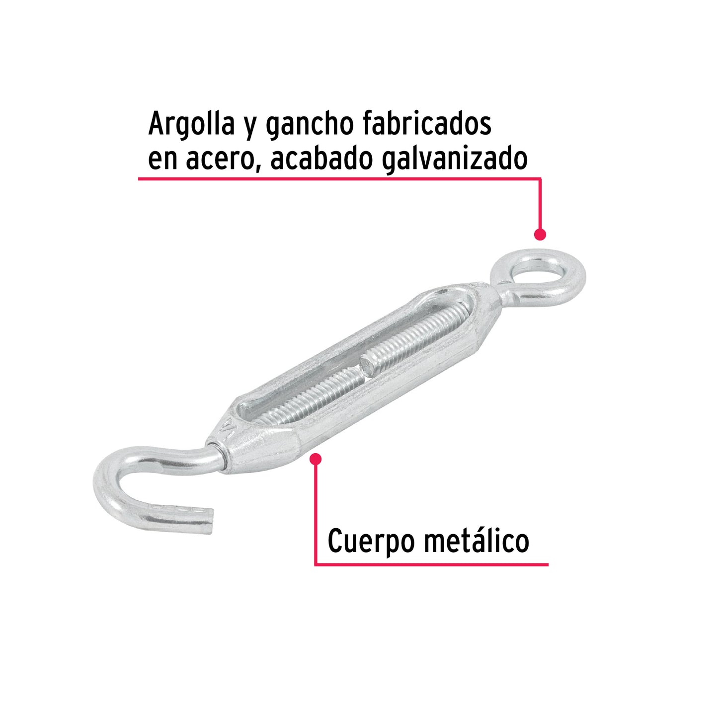 1/4" Hook And Eye Turn Tensioners