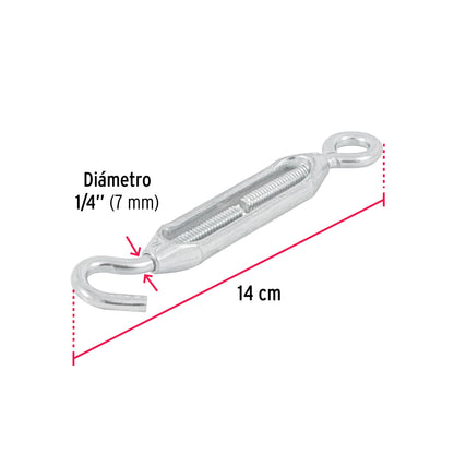1/4" Hook And Eye Turn Tensioners