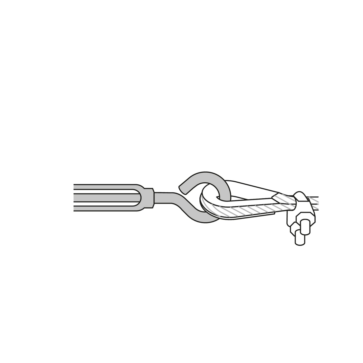 1/4" Hook And Eye Turn Tensioners