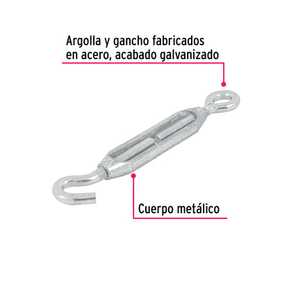 Zinc Turnbuckle 5/16" Eye-Hook, FIERO