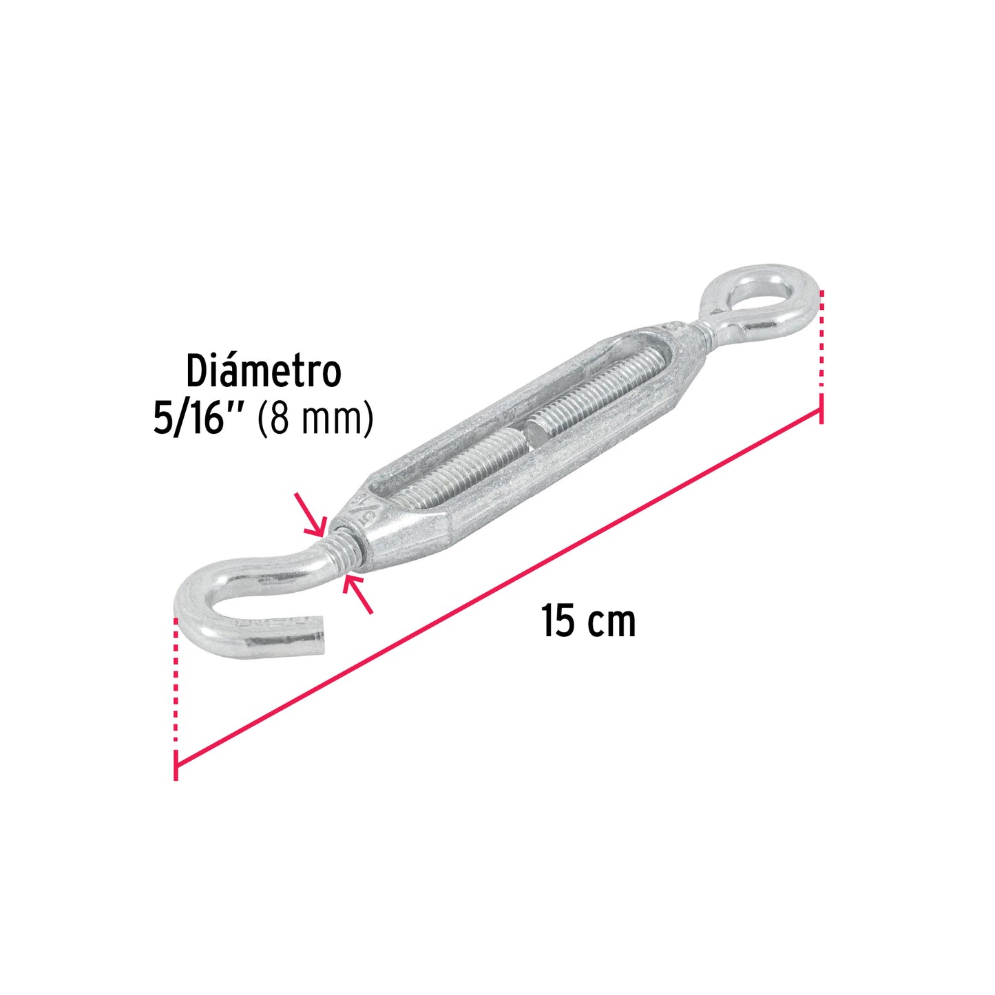 Zinc Turnbuckle 5/16" Eye-Hook, FIERO
