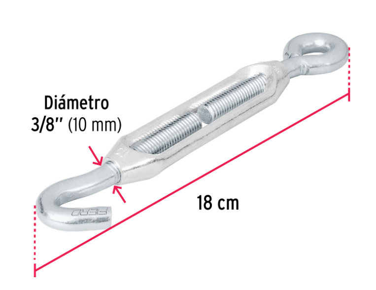 3/8" HOOK AND EYE TURN TENSIONER