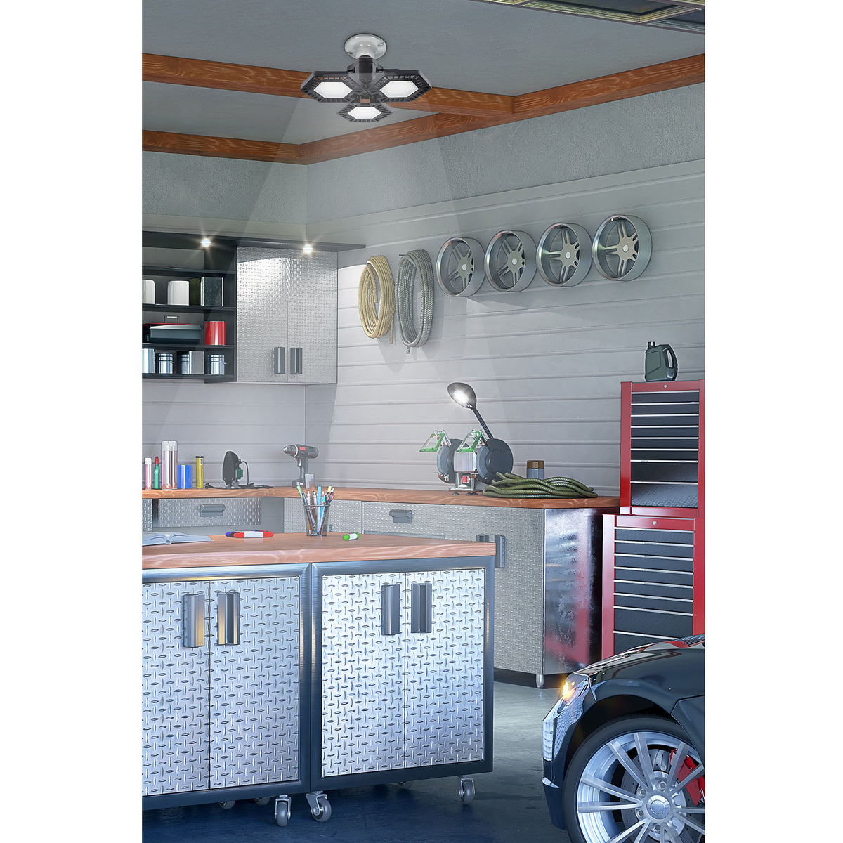50W 6500K LED lamp with 3 adjustable panels, VOLTECK