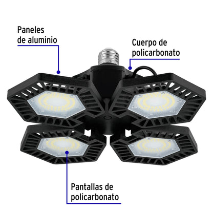 100W 6500K LED lamp with 4 adjustable panels, VOLTECK