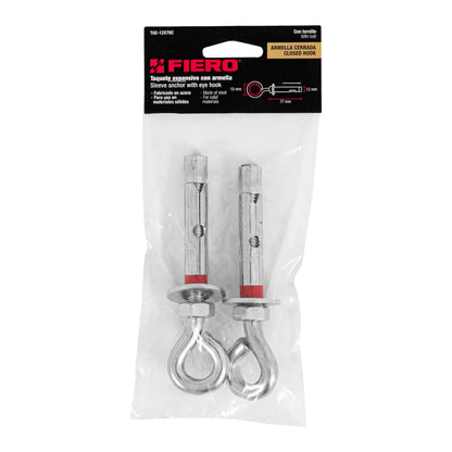 Bag With 2 Expansion Plugs 12x75 mm With Closed Eyelet