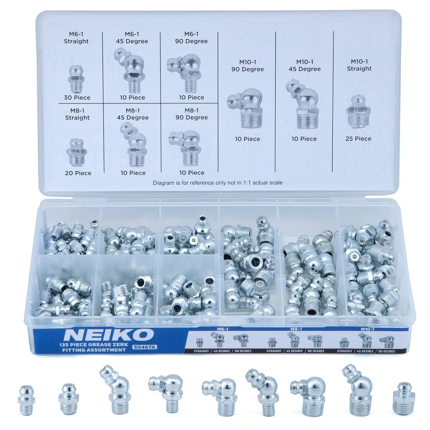 Grease Zerk Fitting Assorment Metric Neiko
