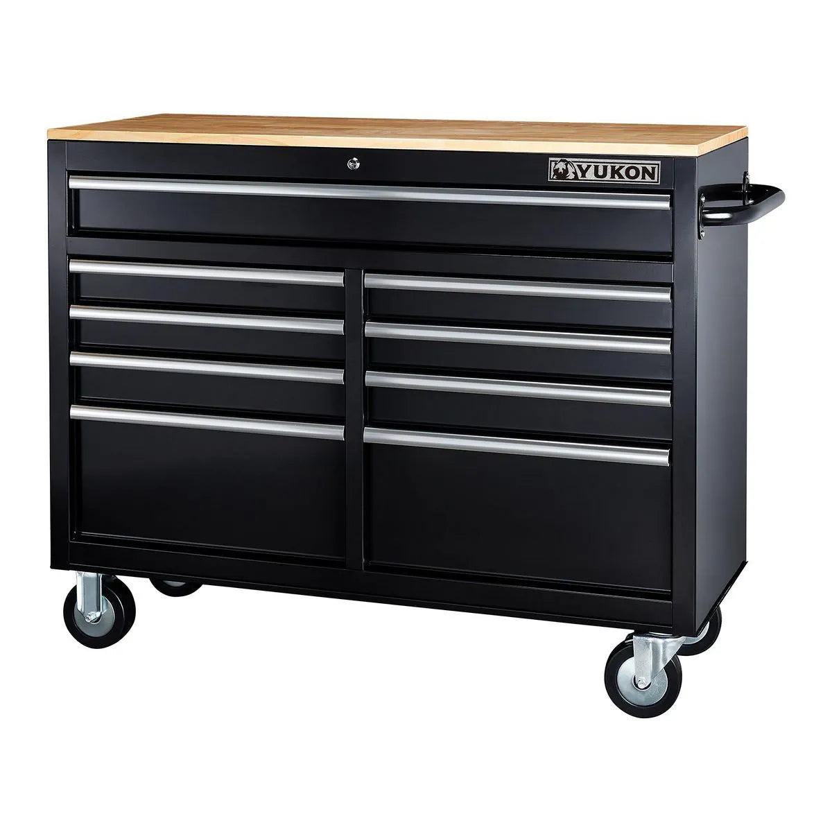 Mobile Storage Cabinet with Wood Top 46 in., 9-Drawer