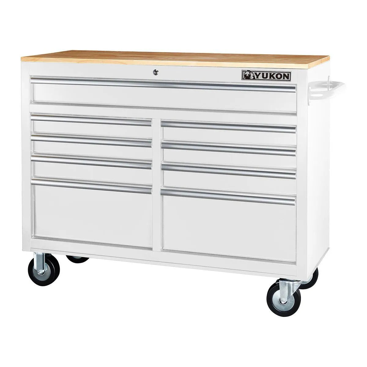Mobile Storage Cabinet with Wood Top 46 in., 9-Drawer