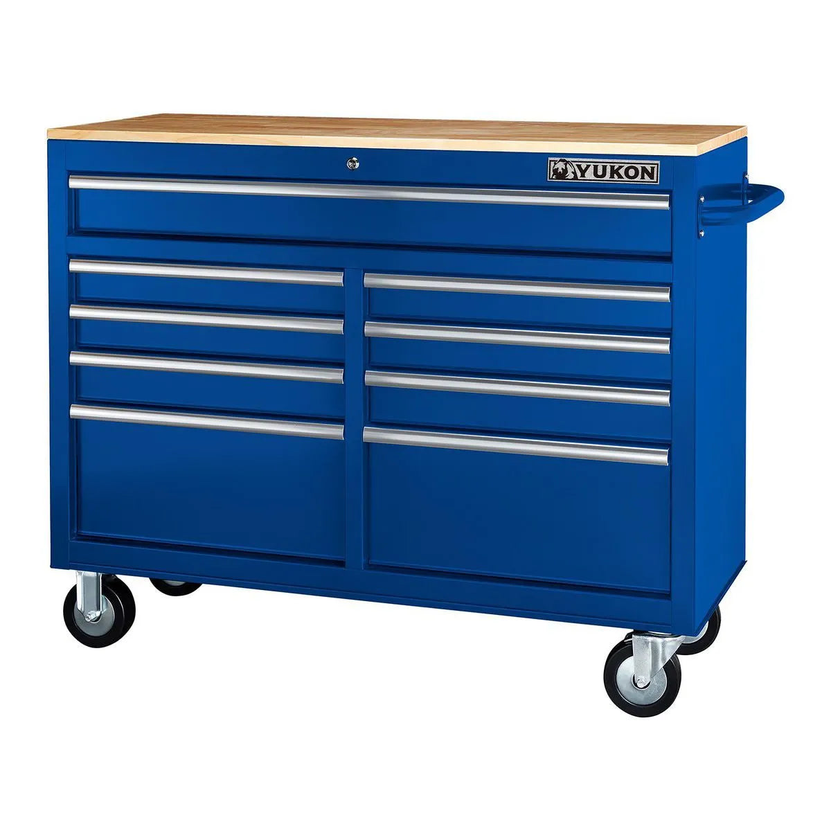 Mobile Storage Cabinet with Wood Top 46 in., 9-Drawer