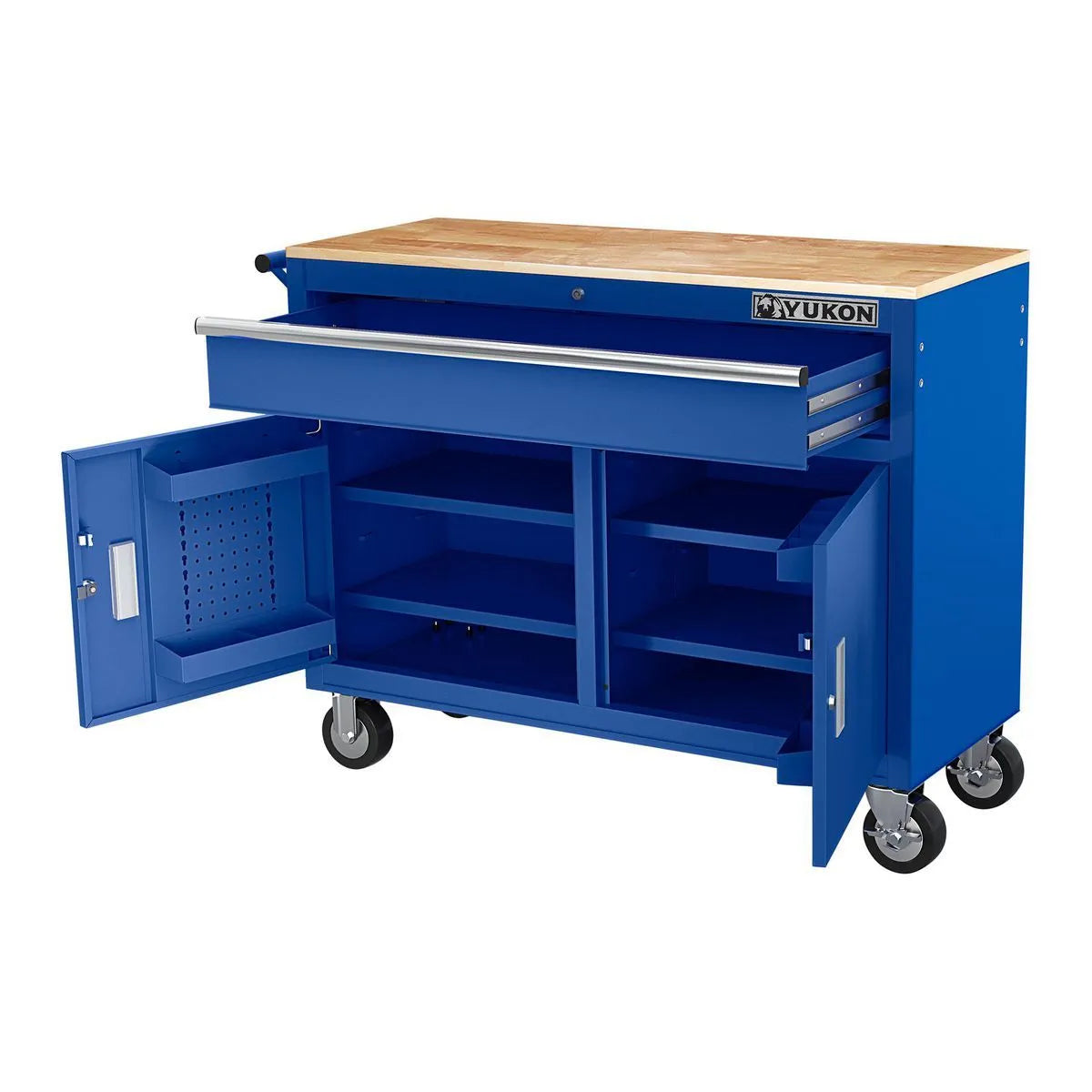 Mobile Workbench with Wood Top 46 in. 1-Drawer