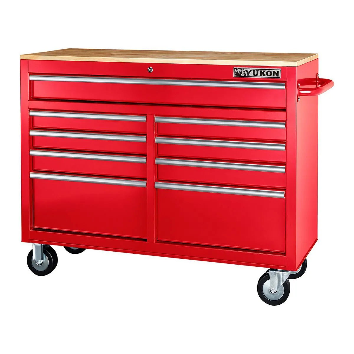 Mobile Storage Cabinet with Wood Top 46 in., 9-Drawer