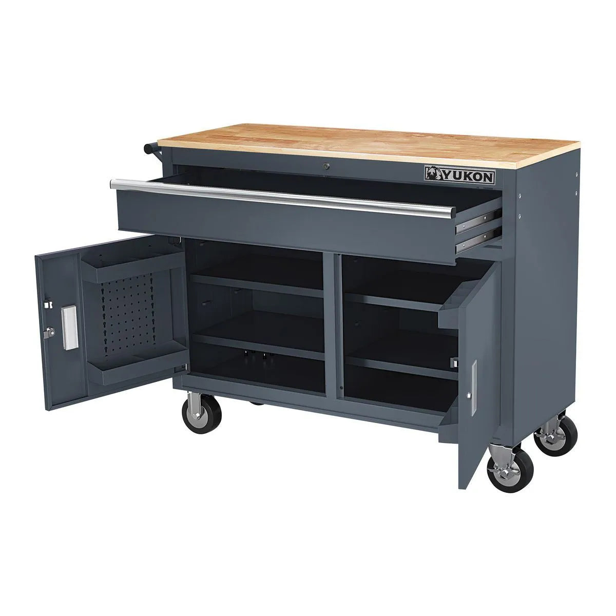 Mobile Workbench with Wood Top 46 in. 1-Drawer