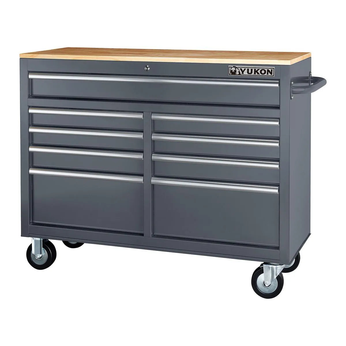 Mobile Storage Cabinet with Wood Top 46 in., 9-Drawer