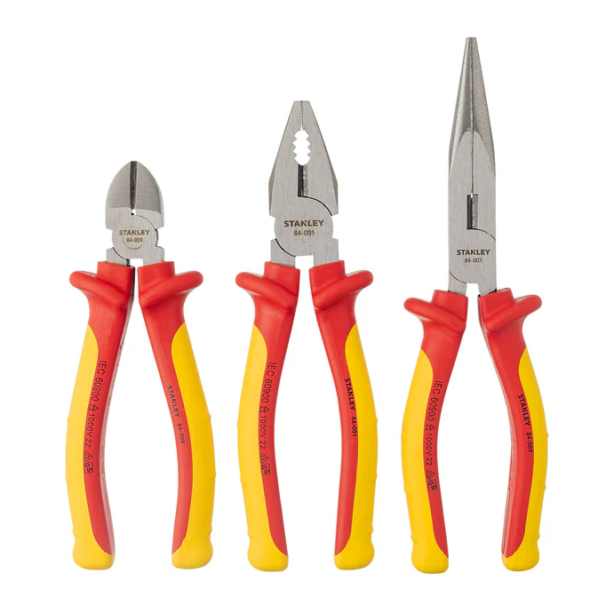 Set Insulated Electric's Pliers 1000V 3PC Stanley