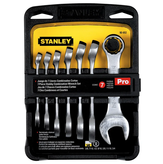 Set 7 PCS. Stubby Combination Metric Wrench Stanley