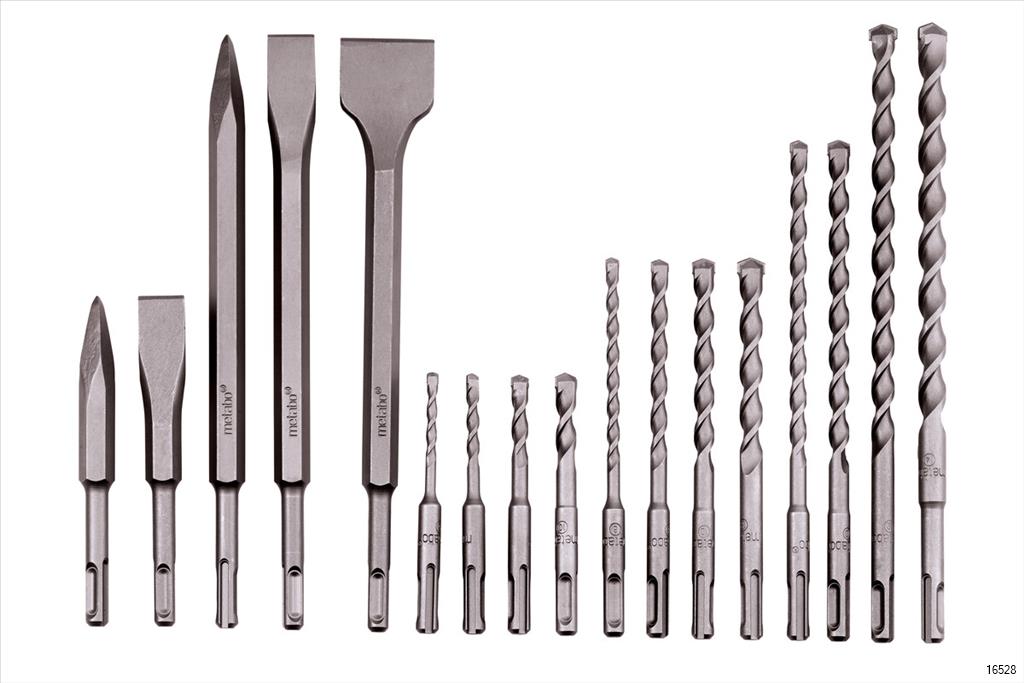 Drill Chisel Carbide Bit Set Masonry SDS Plus 17 Pcs.
