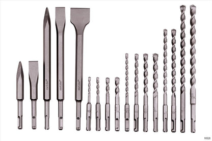 Drill Chisel Carbide Bit Set Masonry SDS Plus 17 Pcs.