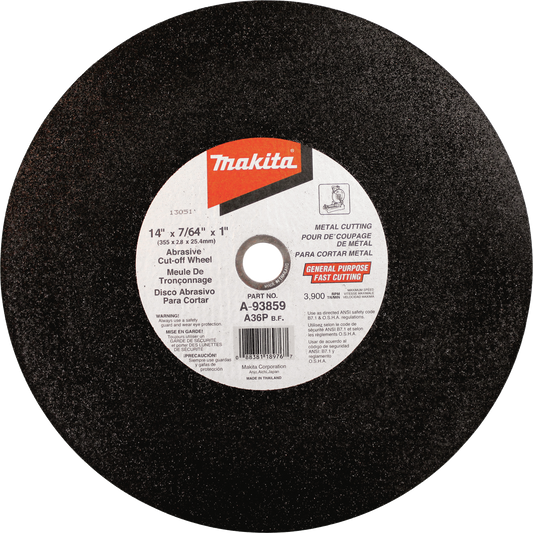 Abrasive Cut‑Off Wheel,14" x 7/64" x 1"