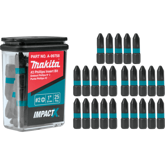 Phillips #2 Drywall 1″ Insert Bit, 25/Pcs ImpactX™ Makita
