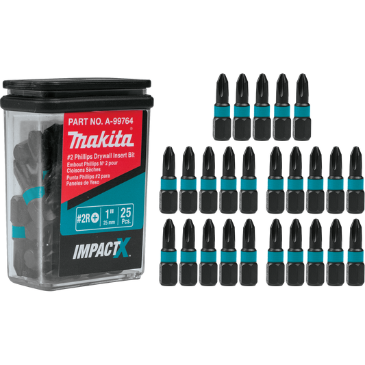 Phillips #2R Drywall 1″ Insert Bit, 25/Pcs ImpactX™ Makita