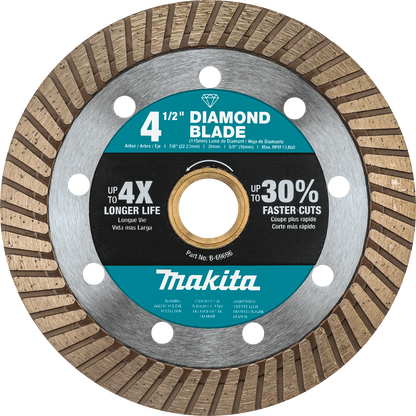 Diamond Blade, 4‑1/2" Turbo, General Purpose Makita