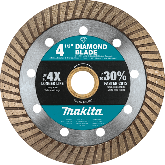 Diamond Blade, 4‑1/2" Turbo, General Purpose Makita
