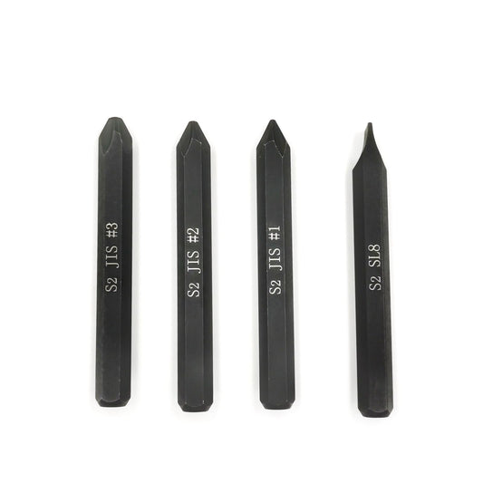 Impact Screwdriver Bits 5/16" Hex Shank (#1+#2+#3+SL8)