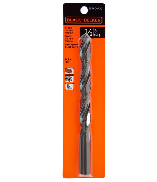 1/2” High Speed black oxide bit - BLACK & DECKER