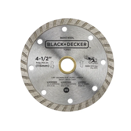 Turbo Diamond Disc. 4-1/2" Black & Decker