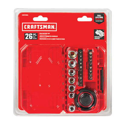 Set 26 PC. 1/4" Sae/Metric Palm Ratchet Tool Craftsman