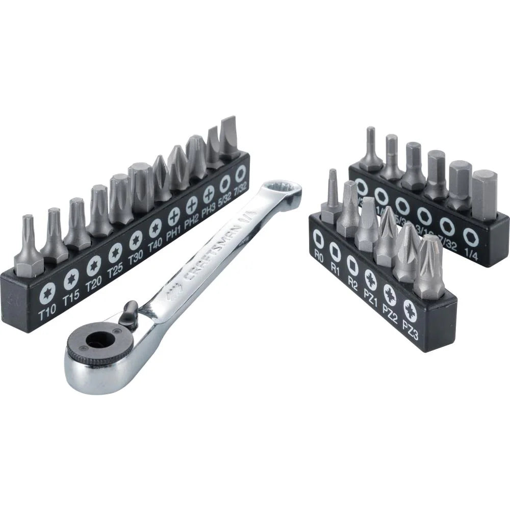 24 -Piece 1/4-in Drive Set Hex Bit Driver Socket Set CRAFTSMAN