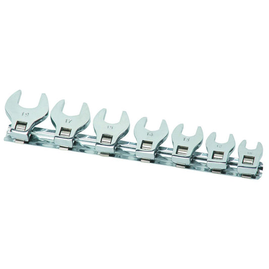 Crowfoot Wrench Set Metric, 7Pc Dr 3/8"