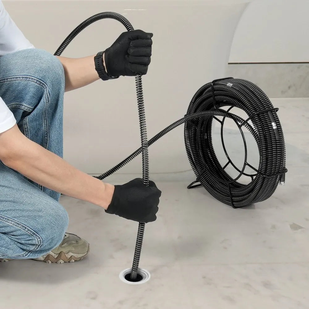 Drain Cleaning Cable 66 FT x 5/8 Inch, Professional Sectional Drain VEVOR