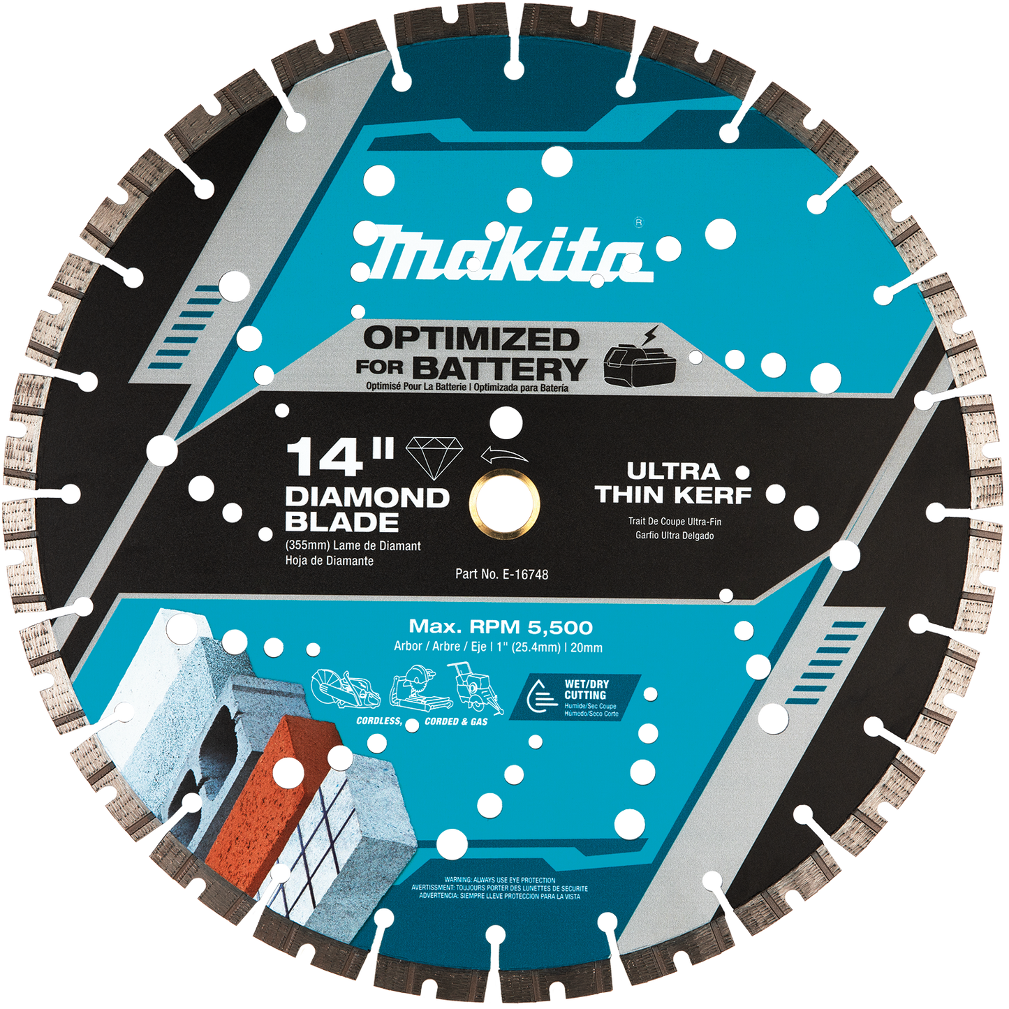 Thin Kerf Diamond Blade 14", Segmented, General Purpose
