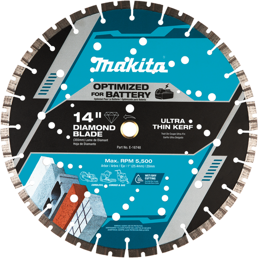Thin Kerf Diamond Blade 14", Segmented, General Purpose