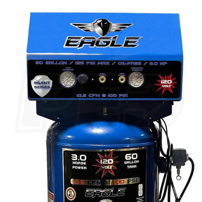 Eagle Silent Series 3-HP 60-Gallon Oil-Free Single-Stage Air Compressor (120V)