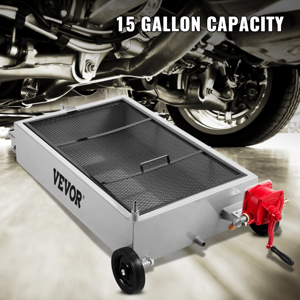 Oil Drain Pan 15 Gallon Oil Drain Tank, 57L Low Profile Oil VEVOR