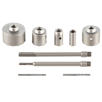 Concrete Hole Saw Kit, 1-2/11\", 1-3/5\", 2-9/16\", 3-5/32\", 3-15/16\" VEVOR